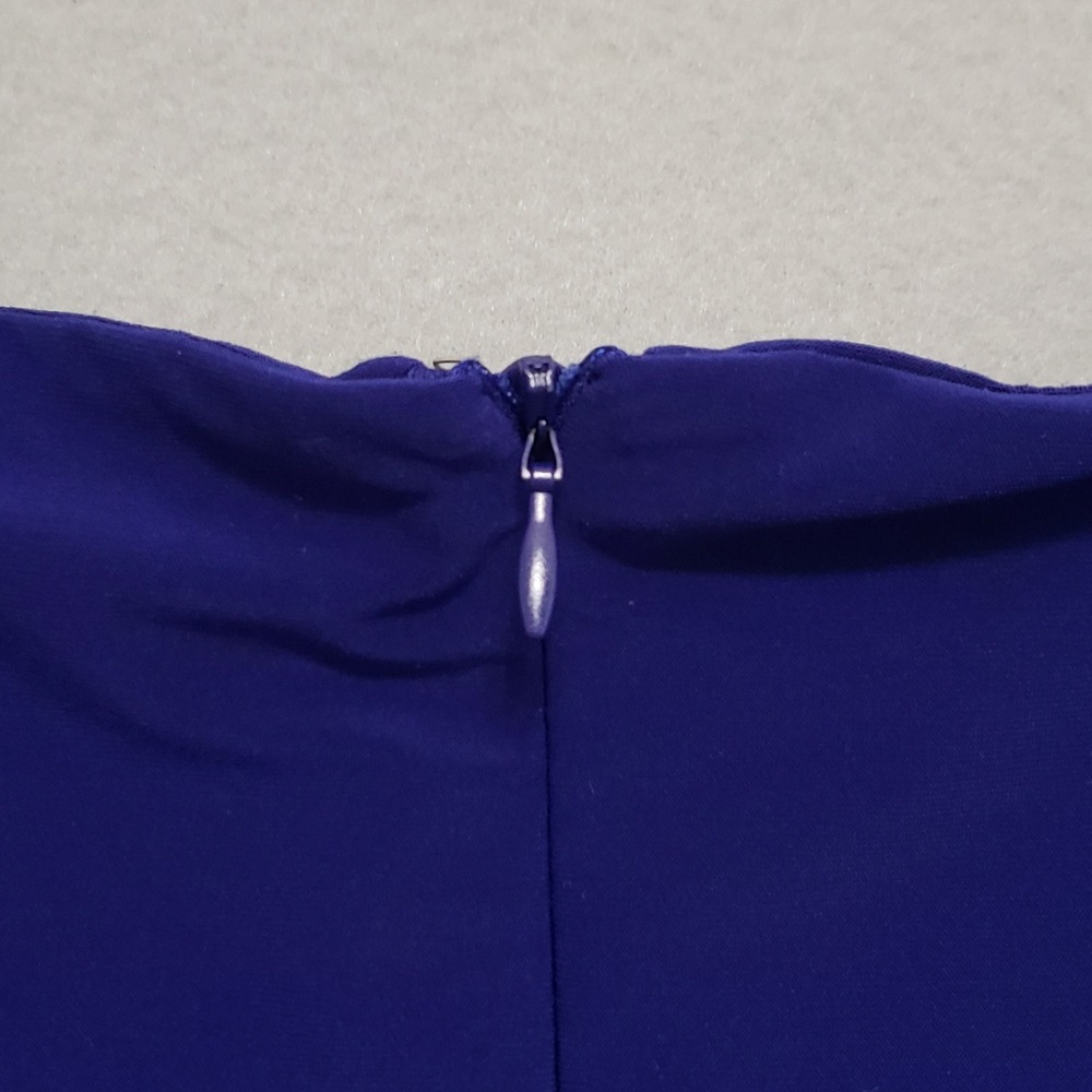 Lauren Ralph Lauren 16 Dress Royal Blue Bell Sleeve Ruched Cocktail Formal Party - Picture 5 of 16